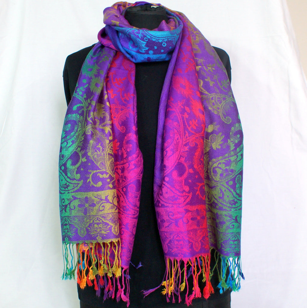 Paisley Rainbow Pashmina – Asmini Fashions
