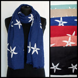 Starfish Embroidered Scarf
