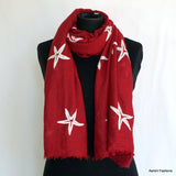 Starfish Embroidered Scarf