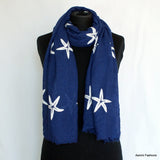 Starfish Embroidered Scarf