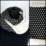 Polka Dot Lined Winter Infinity Scarf