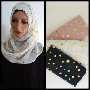 Golden Polka Dot Scarf