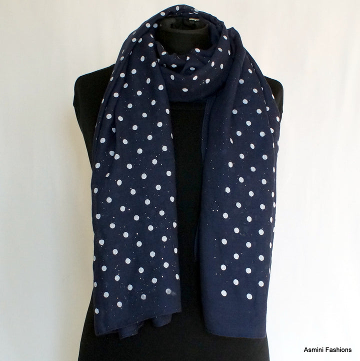 Navy blue polka outlet dot scarf