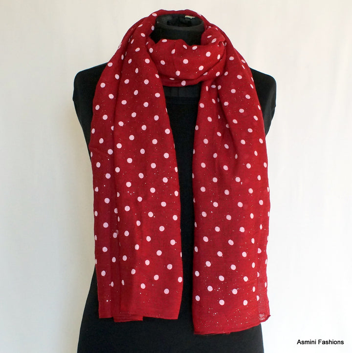 Red polka dot scarf on sale